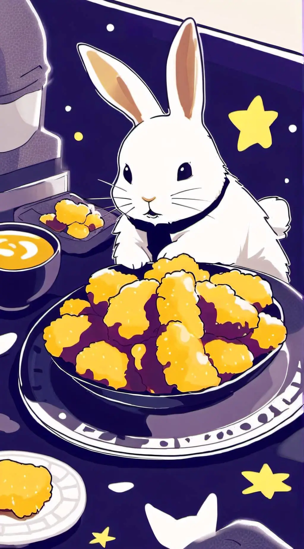 ai character: CHIKN NUGGIT background