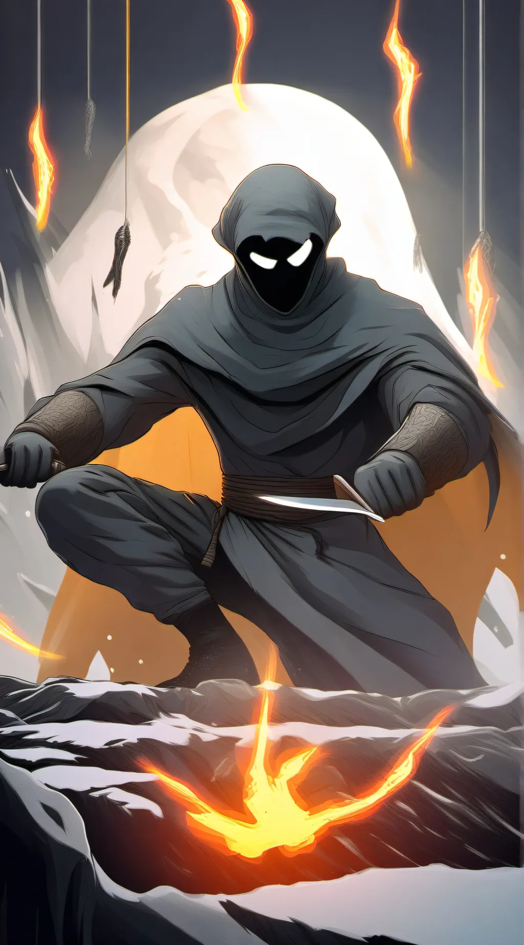 ai character: shadow man background