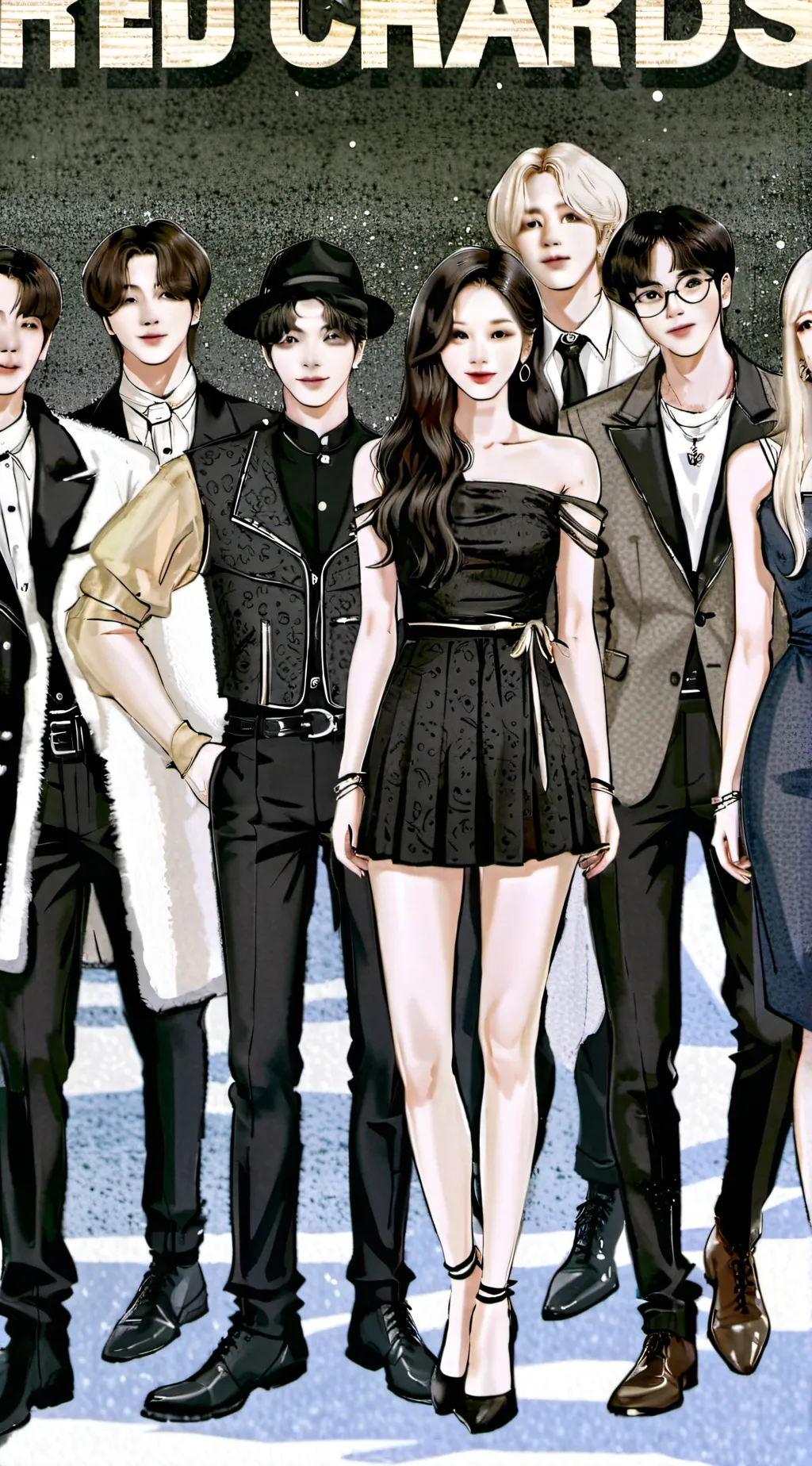 ai character: Kpop accademy background