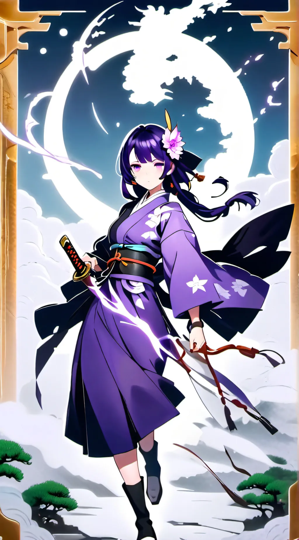 ai character: Raiden Shogun Ei background