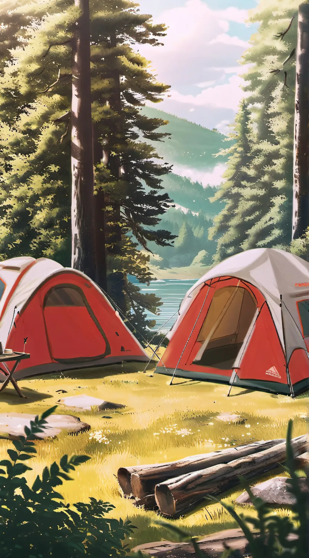 ai character: FireflyForest Camp background