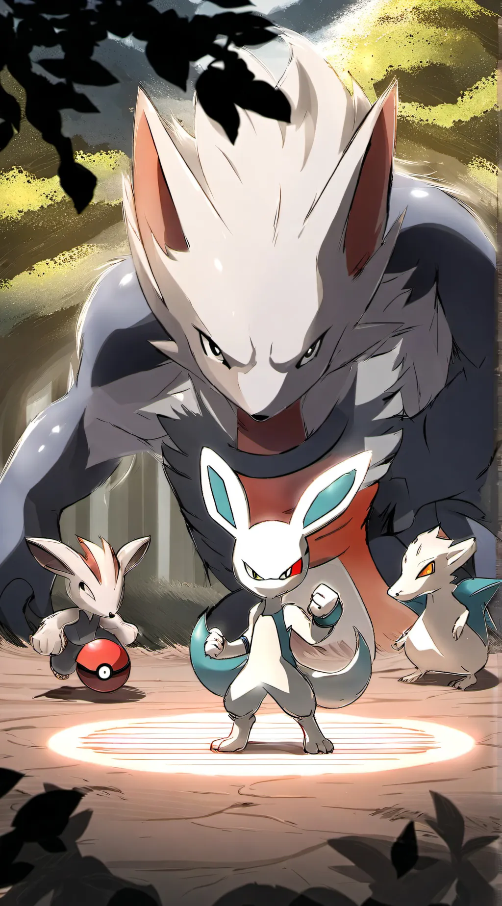 ai character: Mew & Mewtwo gang  background