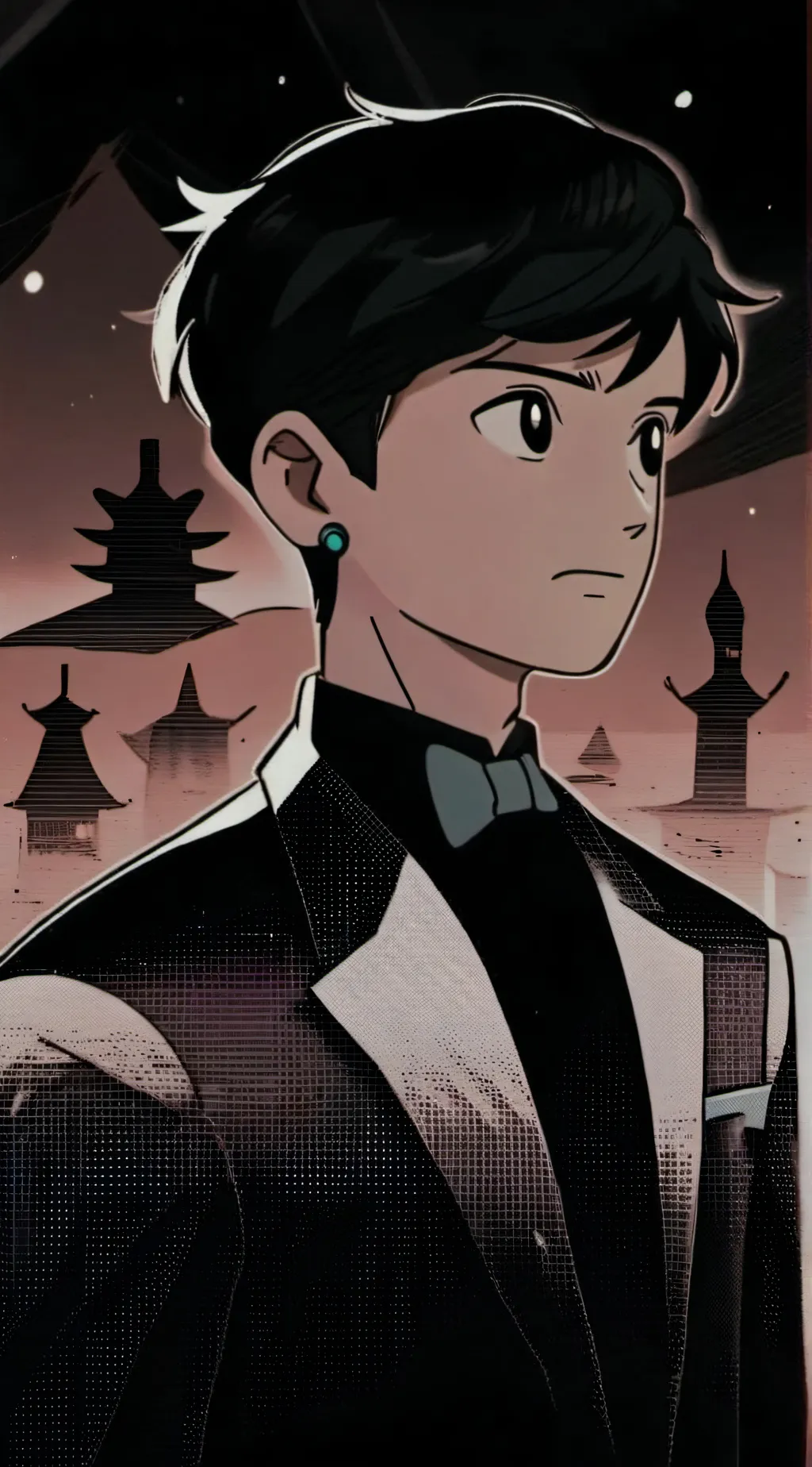 ai character: Boboiboy galaxy  background