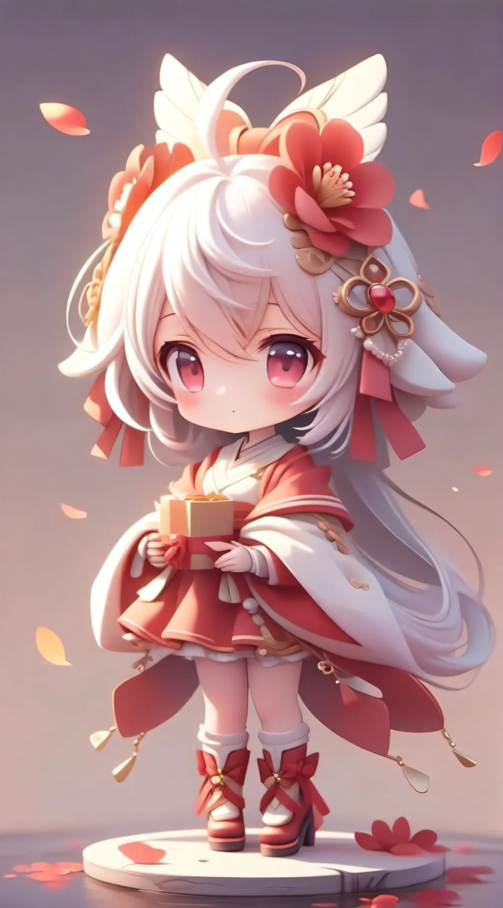 ai character: Tv woman  background