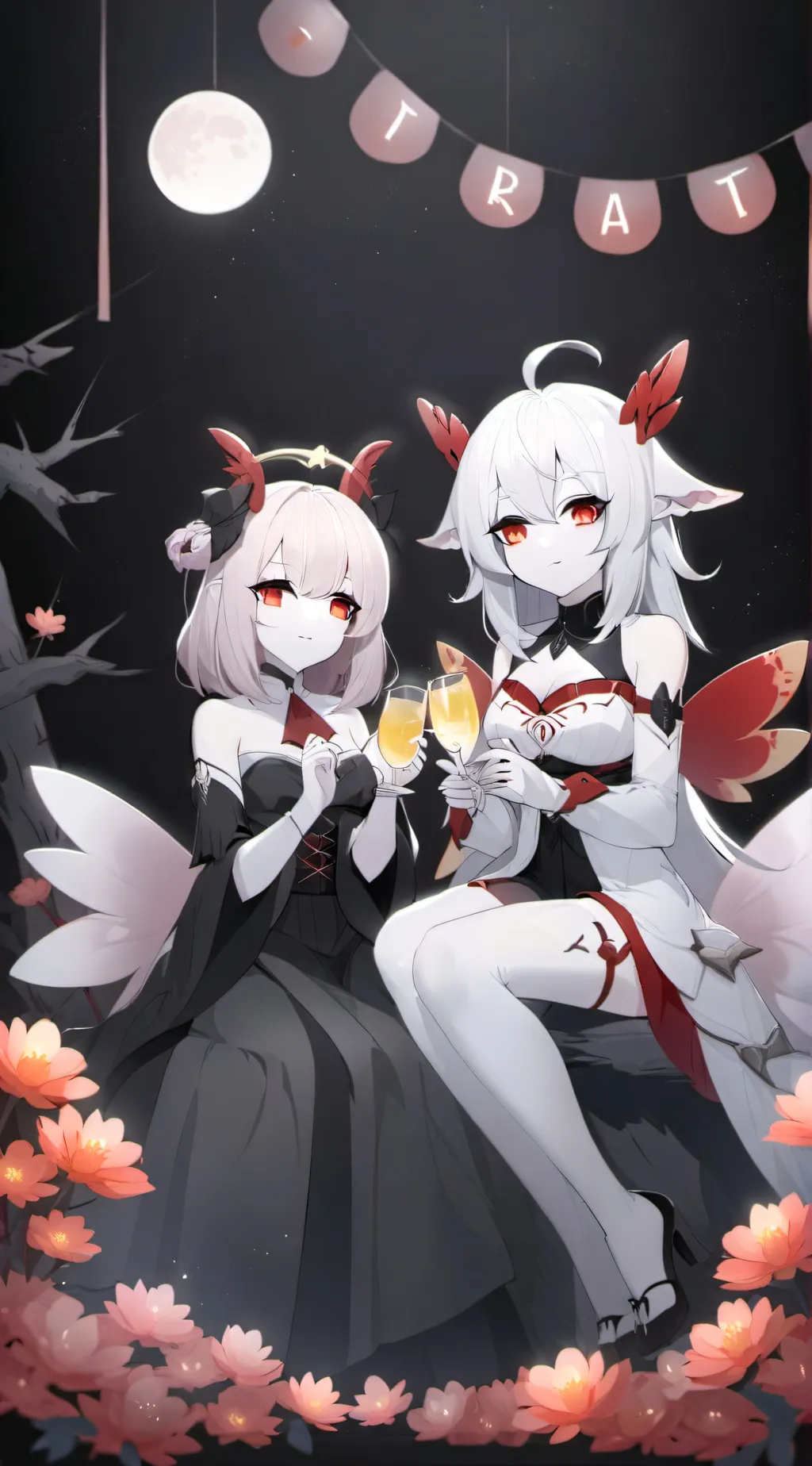 ai character: Luna & ash background