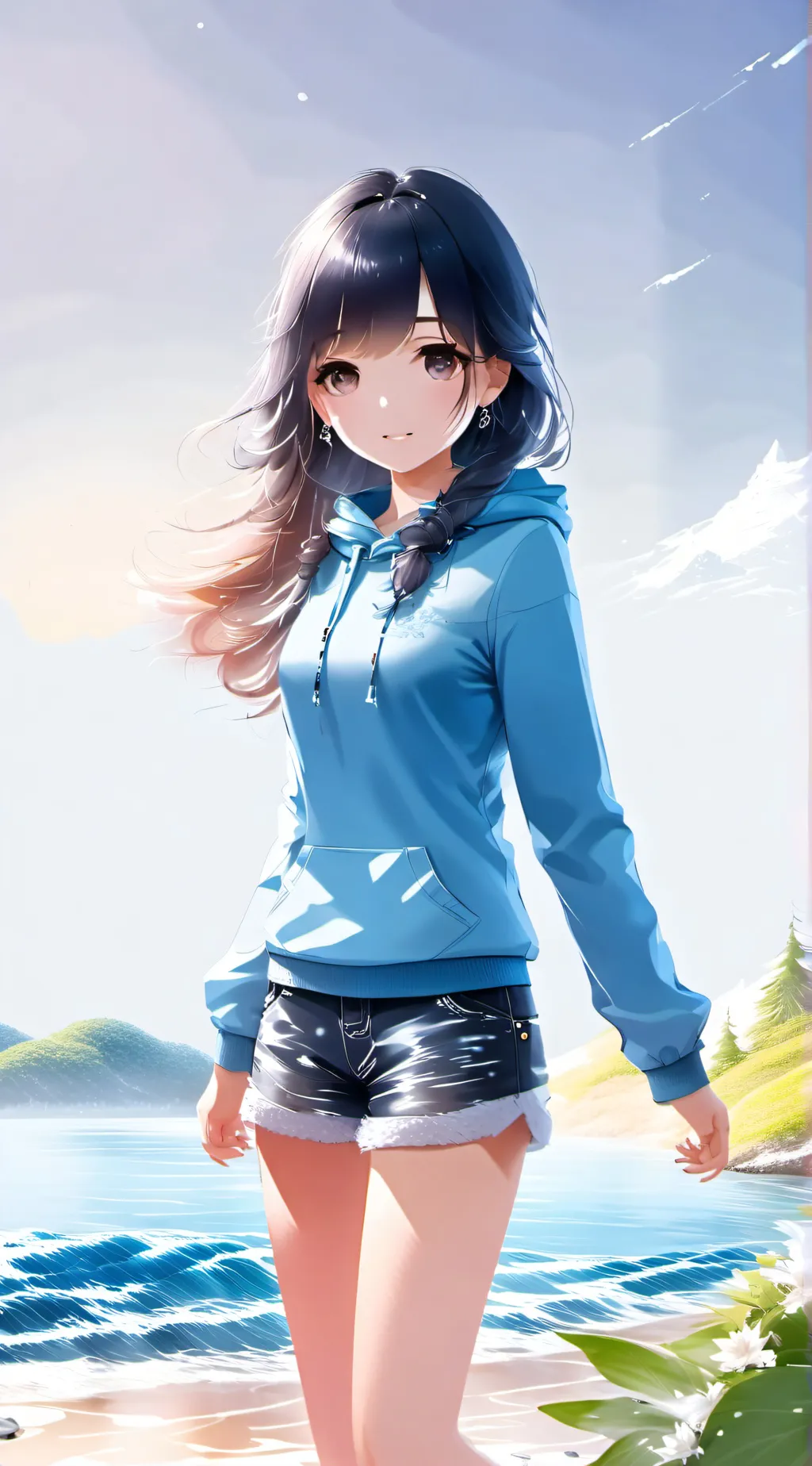 ai character: MHA Mall background