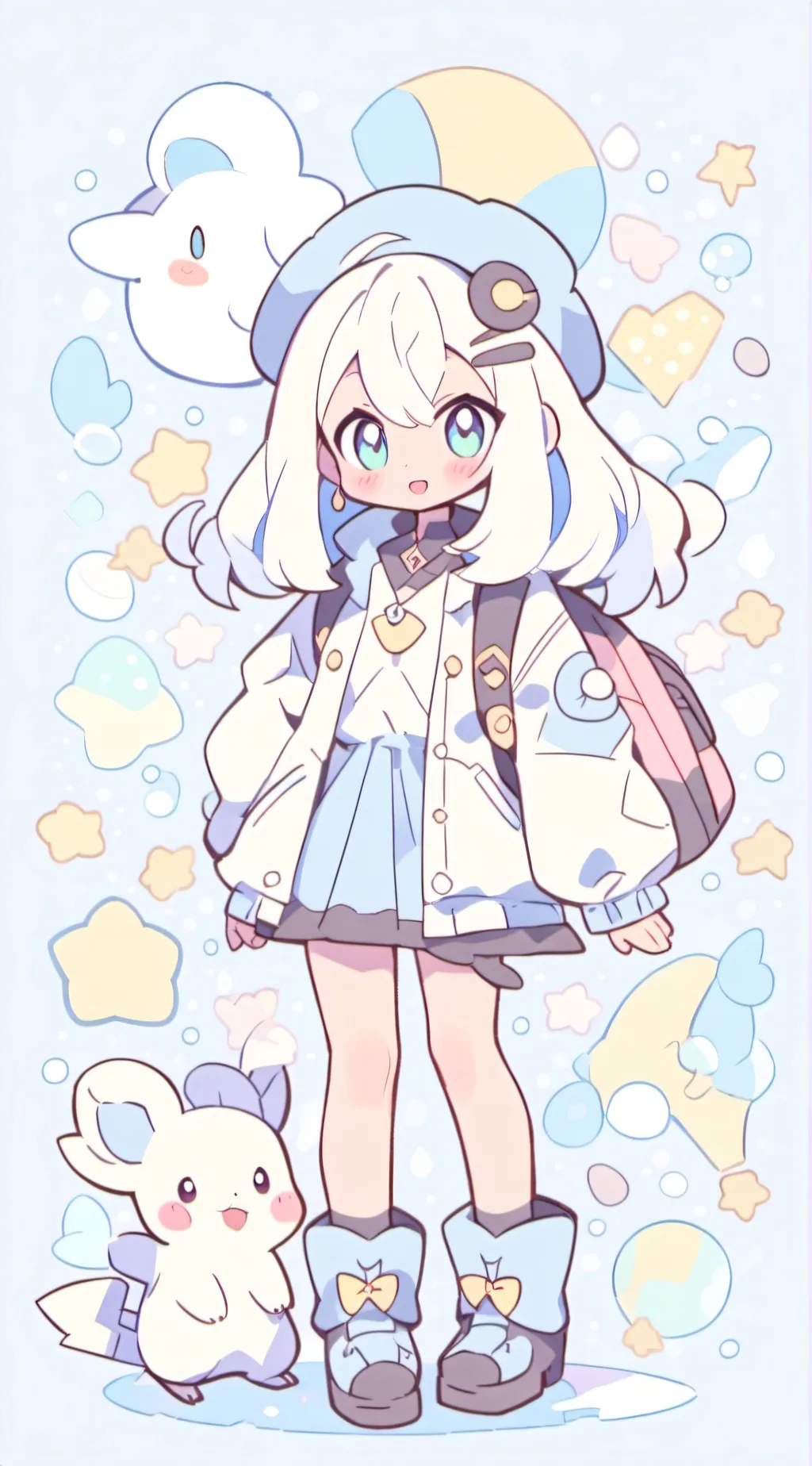 ai character: Cinnamon roll girl background