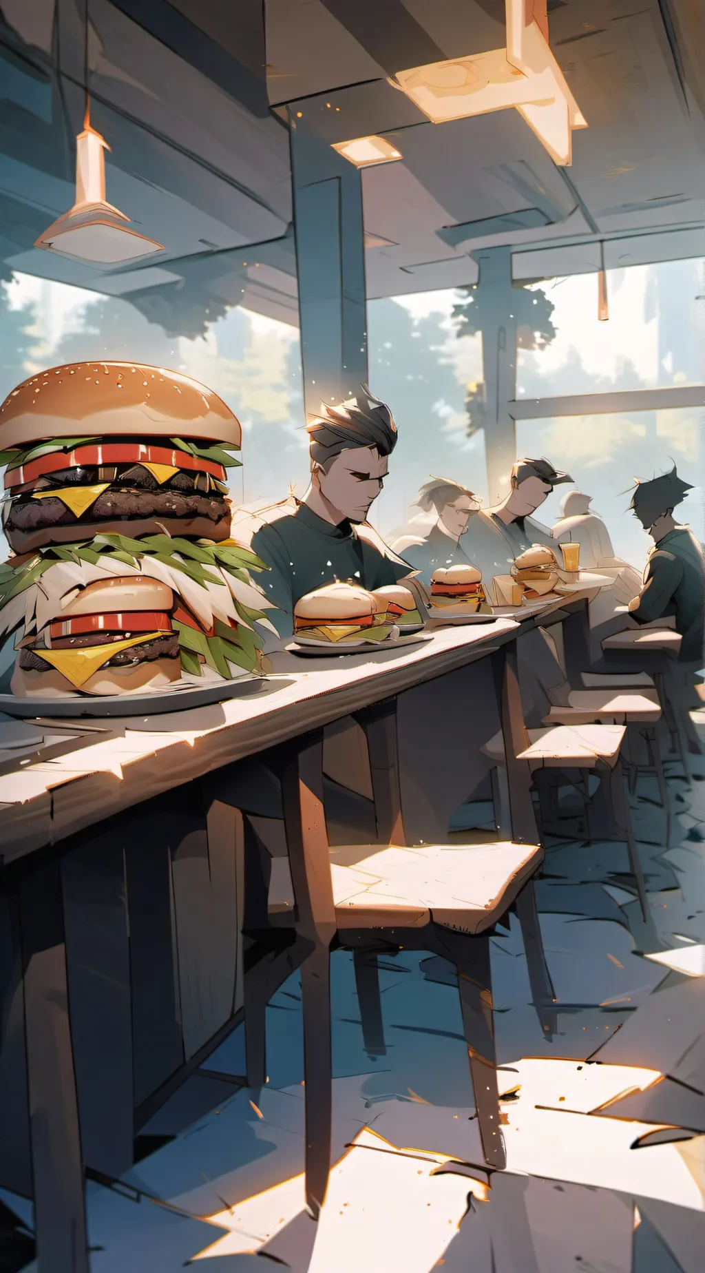 ai character: Burger Hashira  background