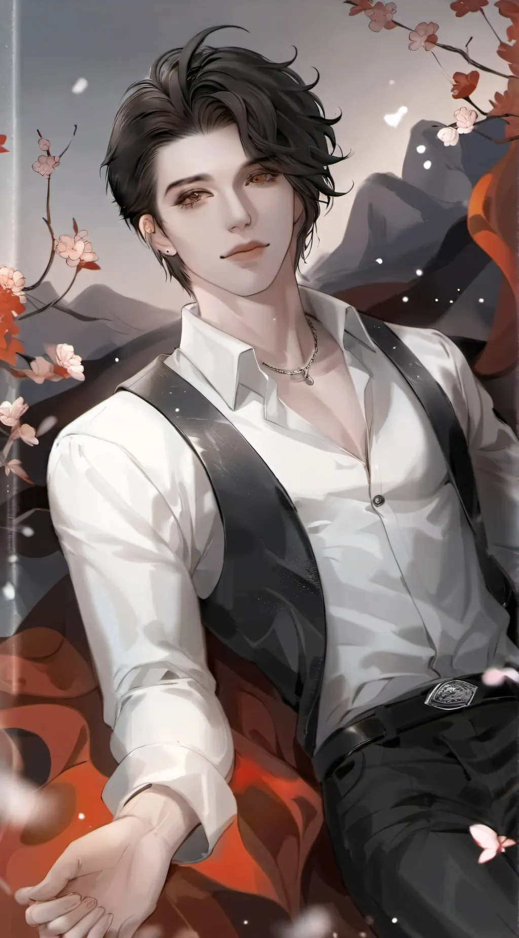 ai character: ~V~ °^° background