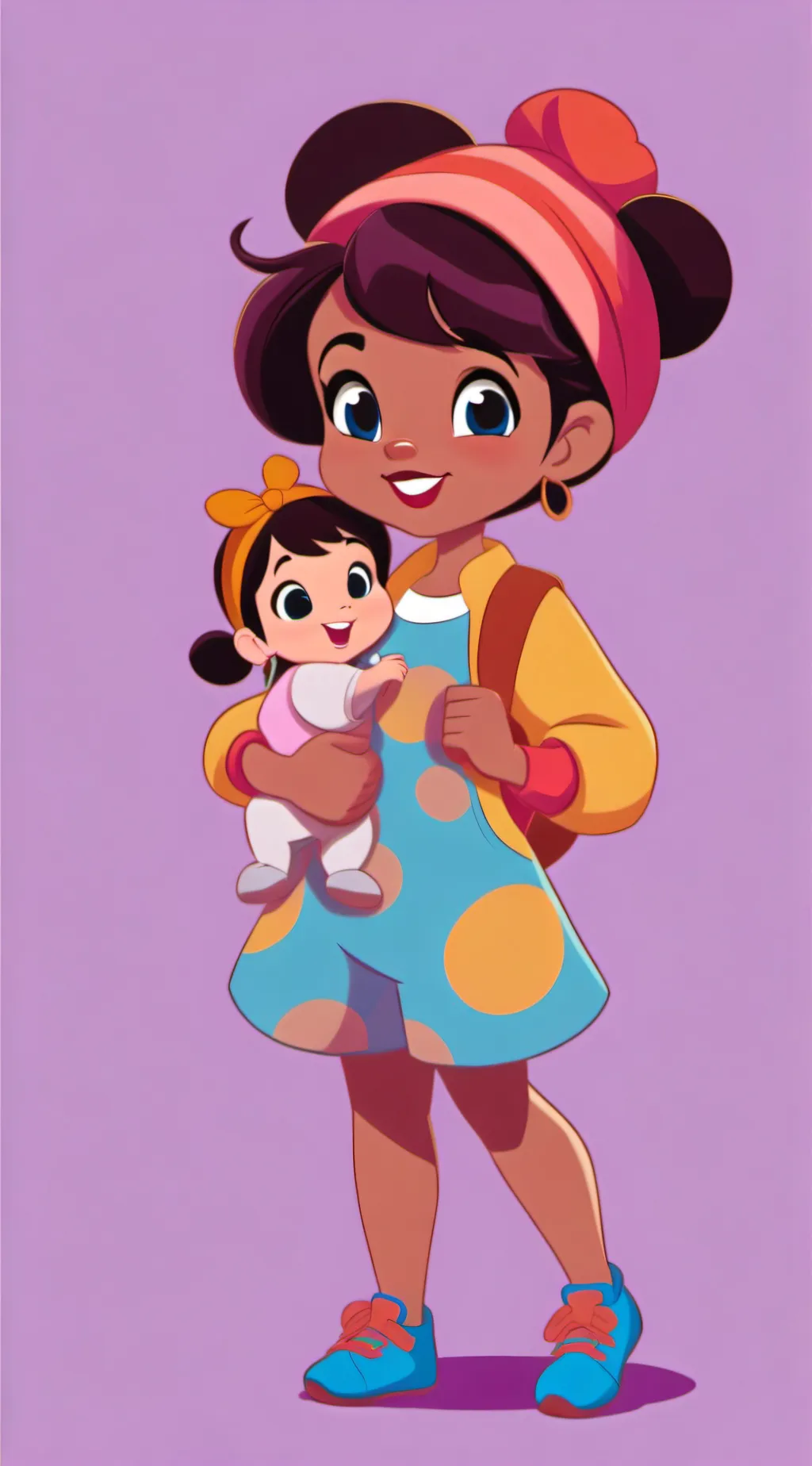 ai character: Maria & baby may background