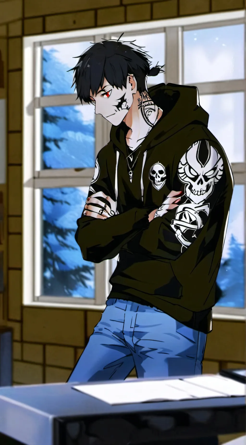 ai character: tokoyami<3  background