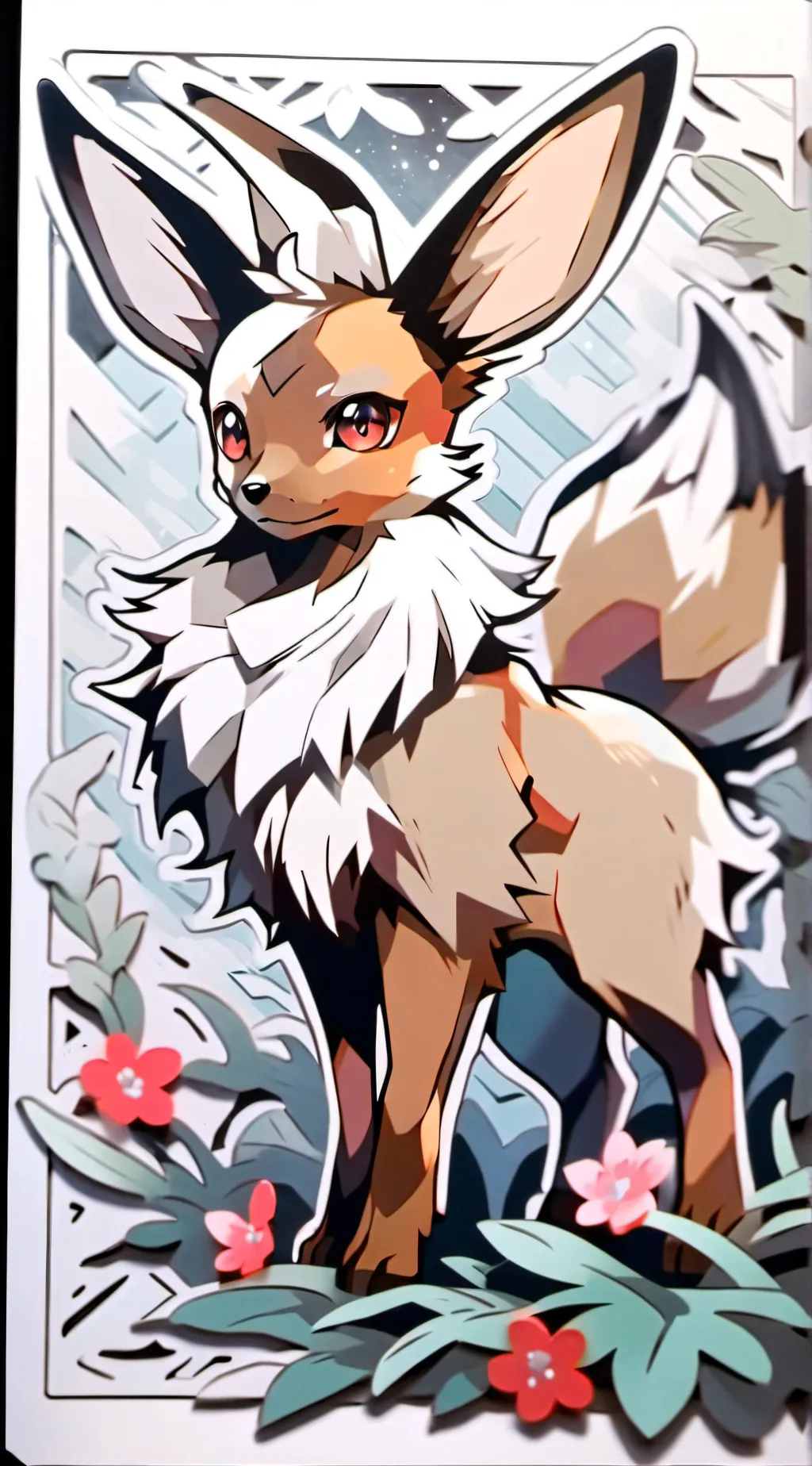ai character: Eevee  background