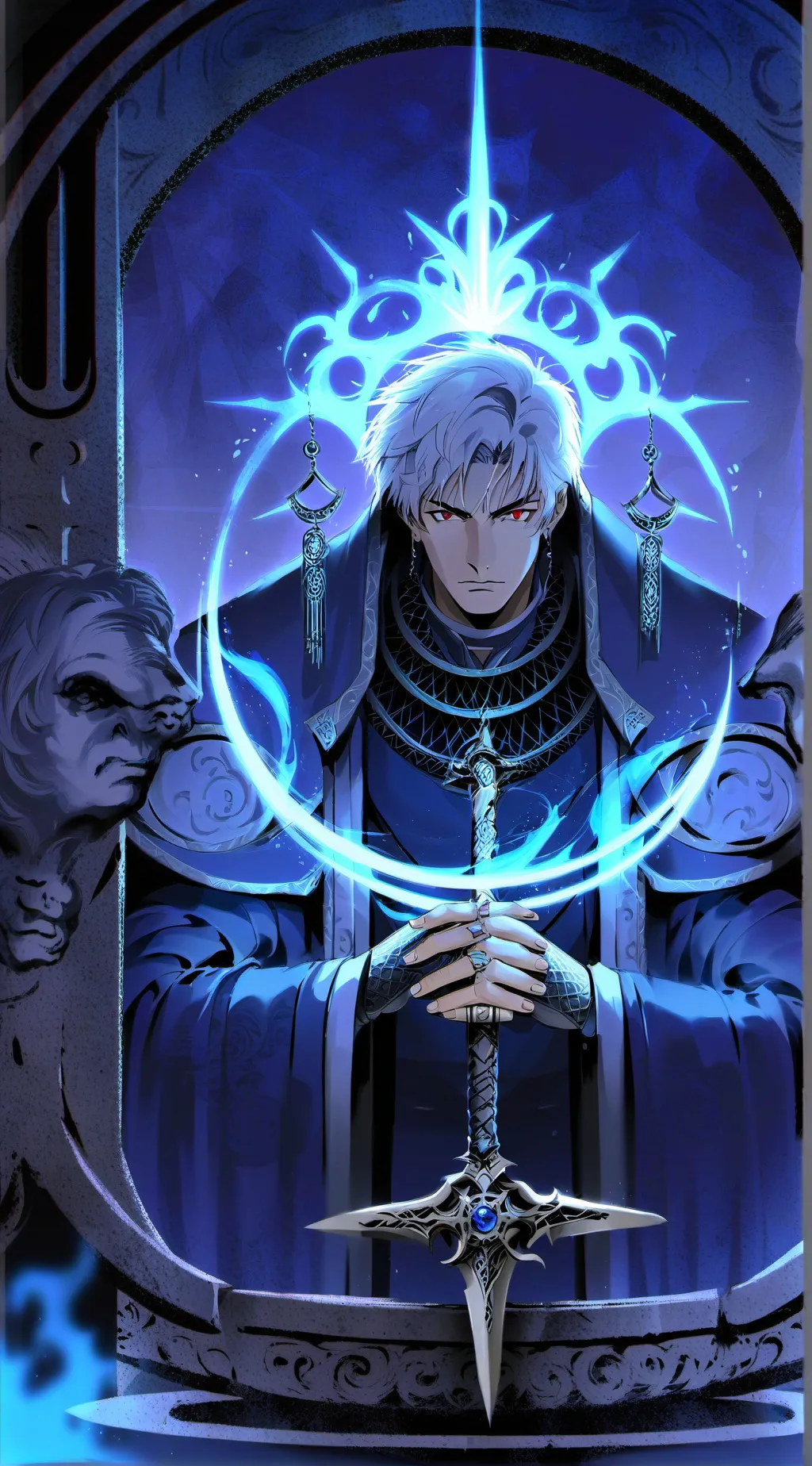 ai character: SWORDMAN GOD background