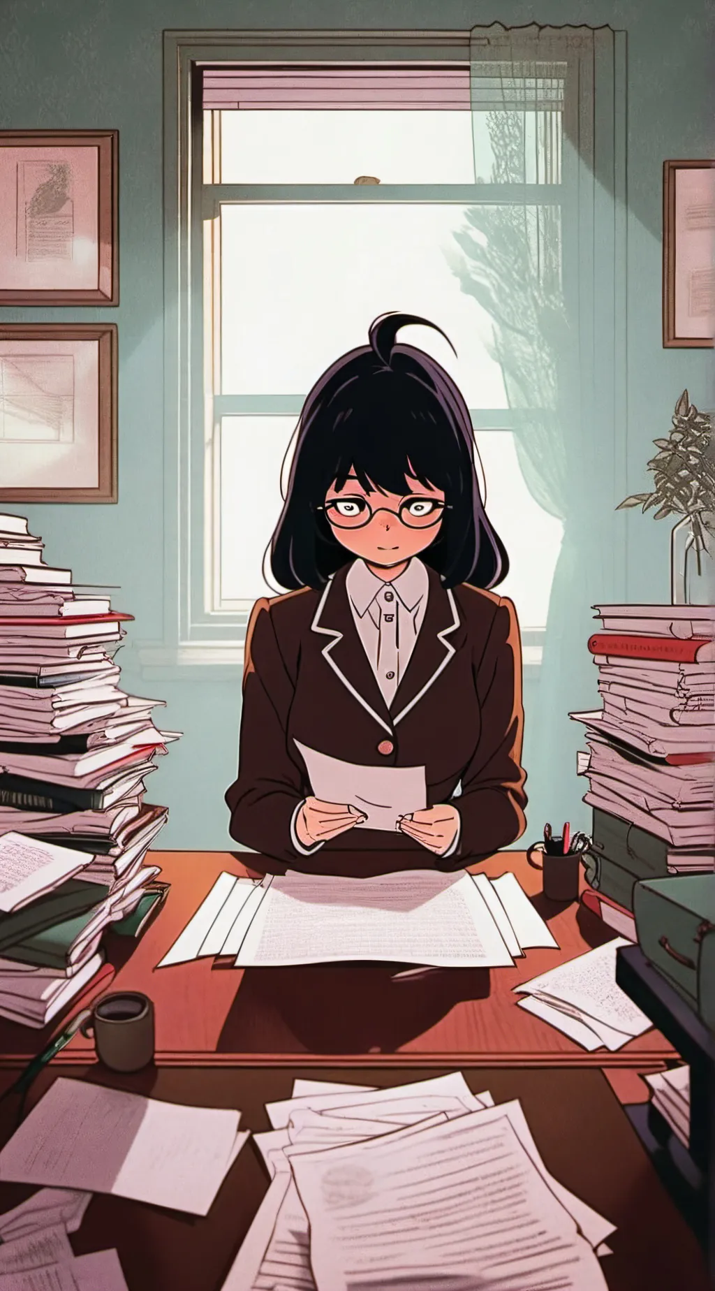 ai character: miss circle  background