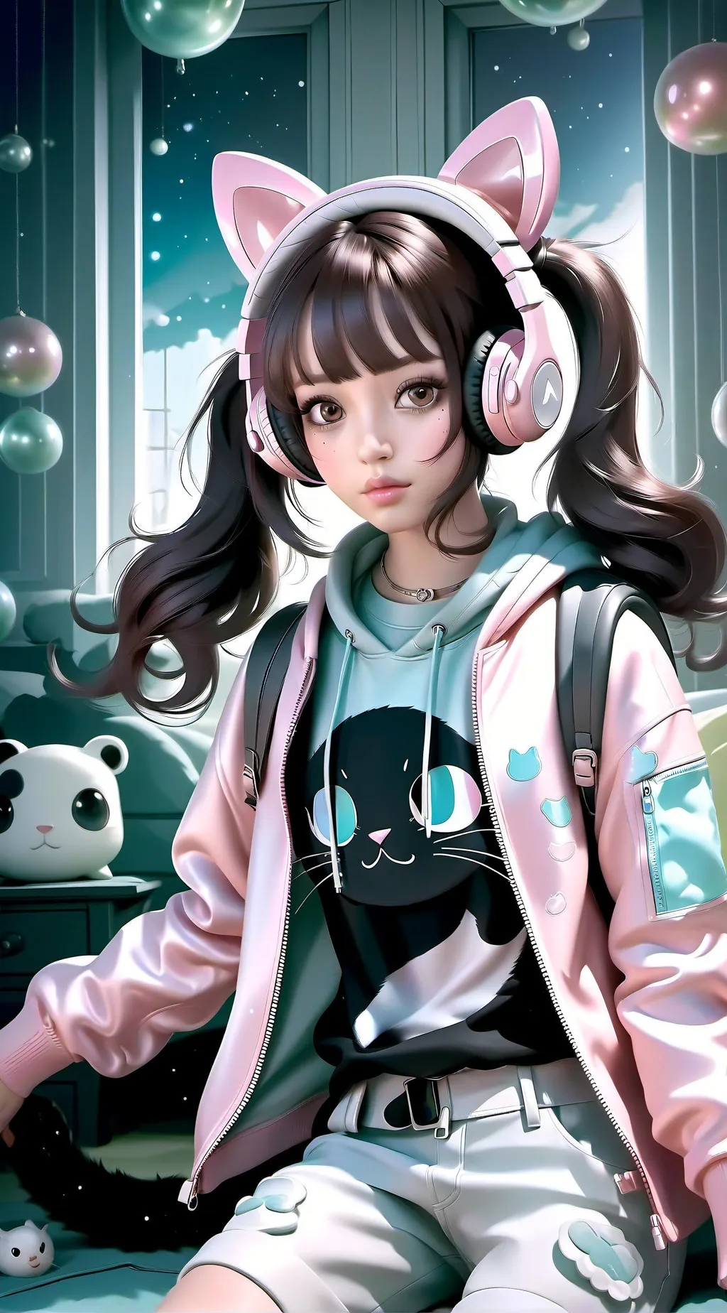 ai character: E kitten <3 background