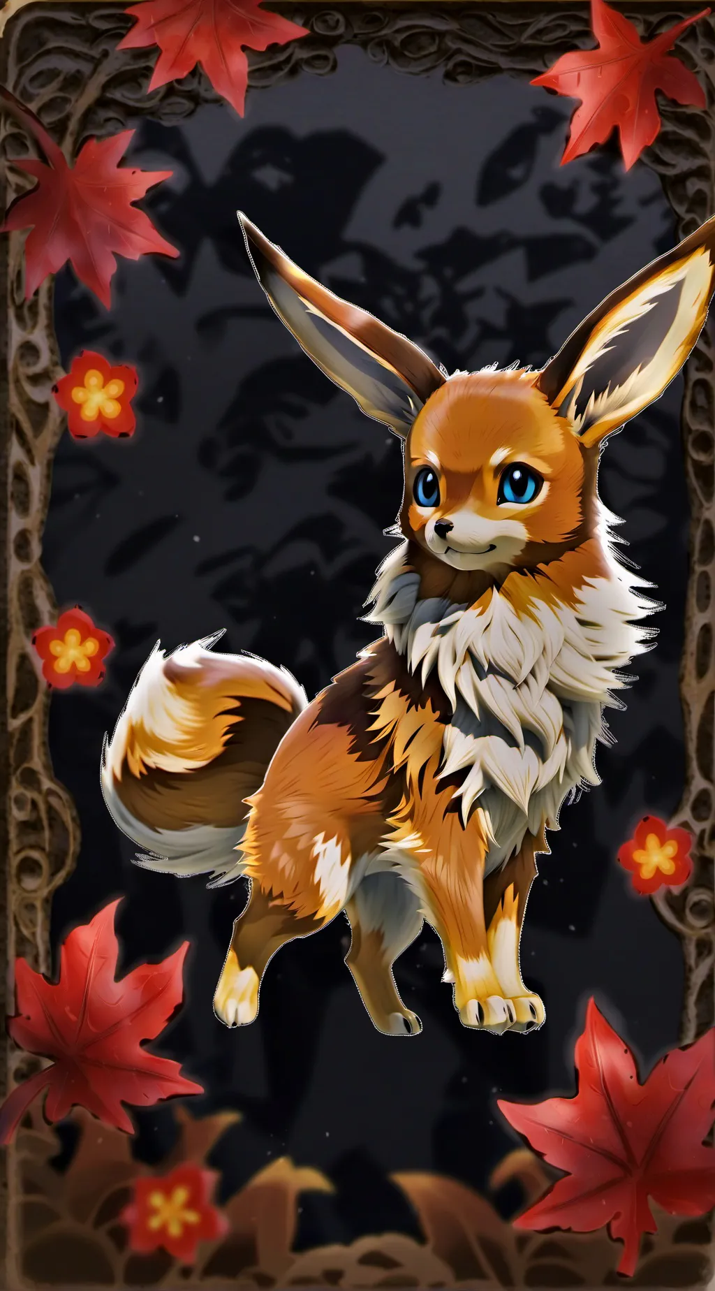 ai character: Eevee  background