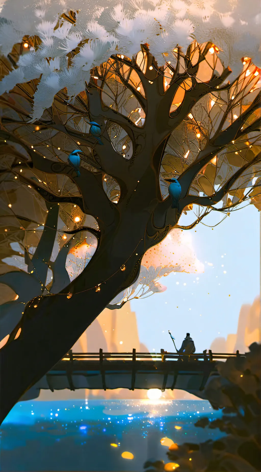 ai character: Blue cat  background