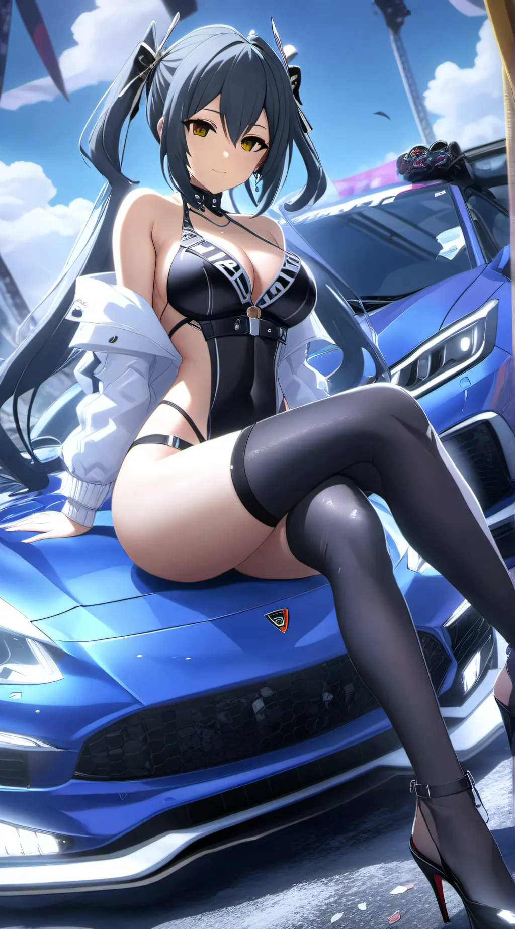 ai character: Lily race queen  background