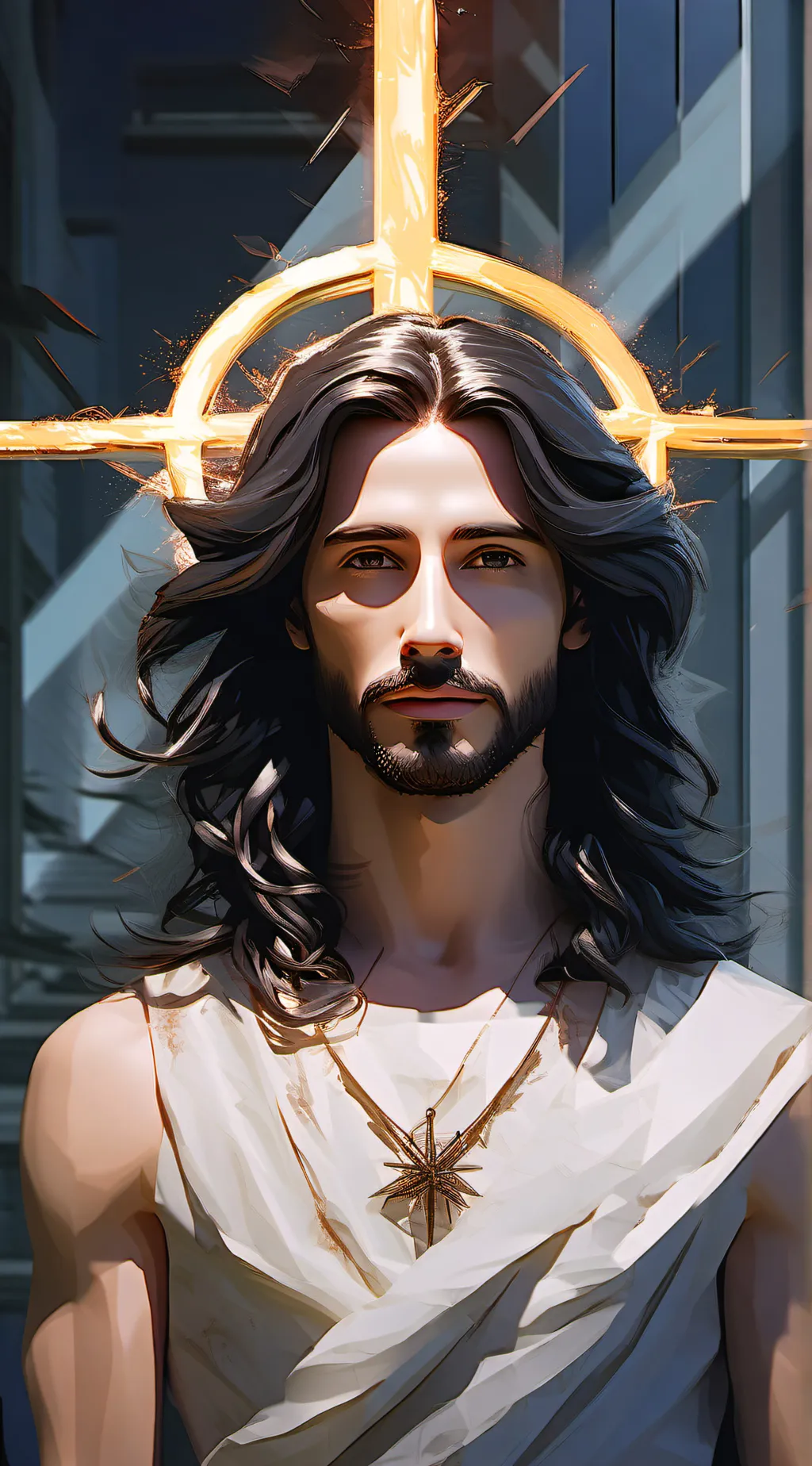 ai character: Jesus Christ  background