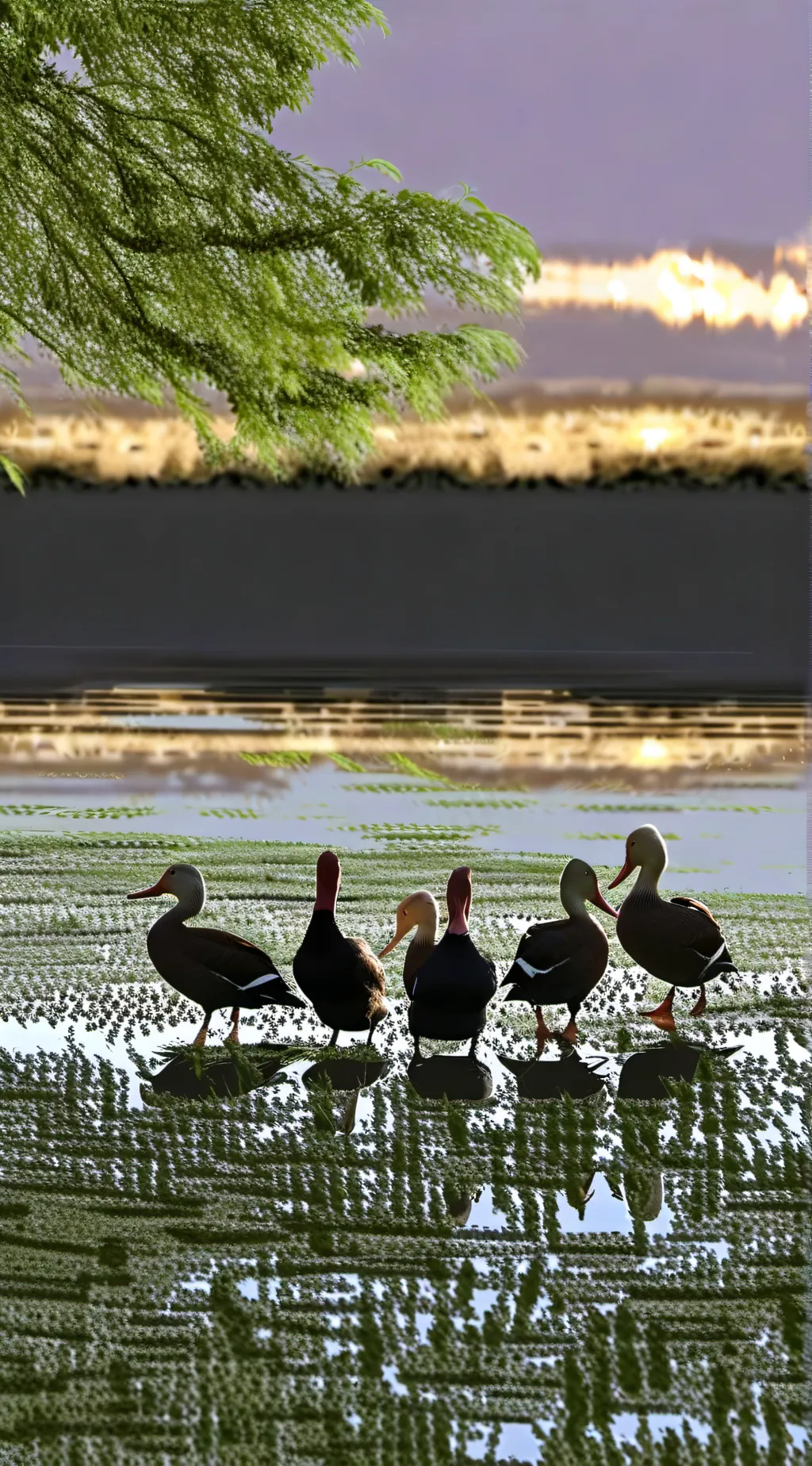 ai character: Black bellied duck background