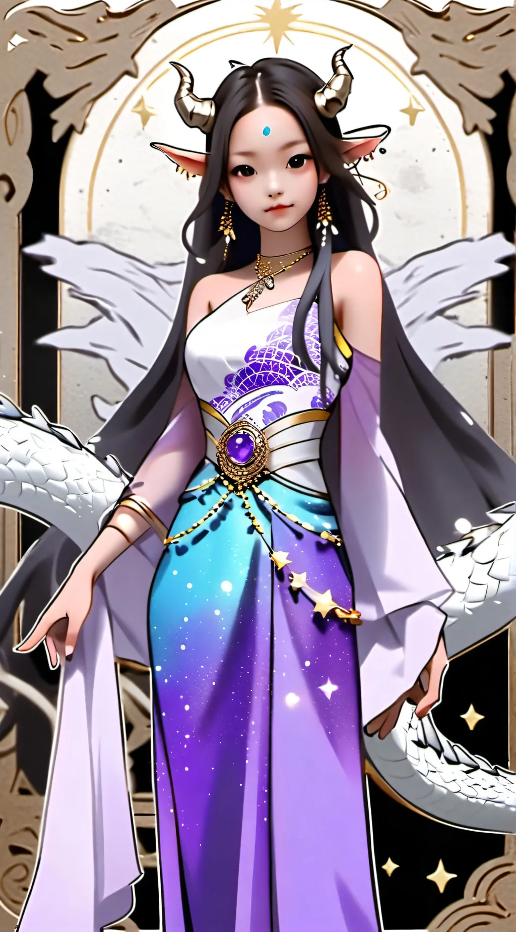 ai character: crystal background