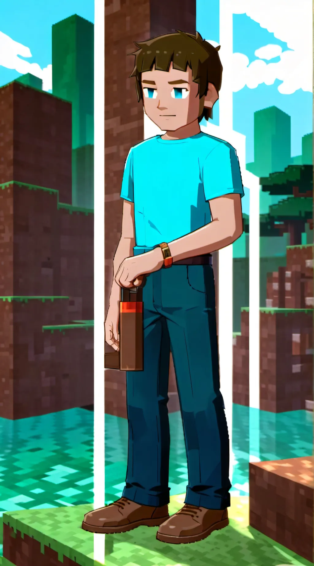 ai character: MineCraft Steve background