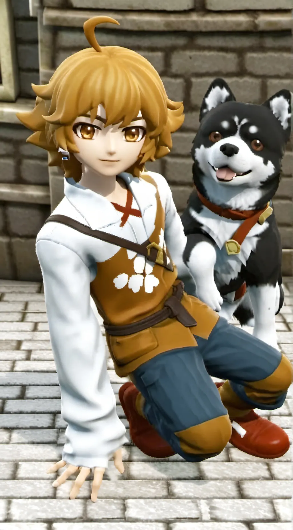 ai character: dog dog xyn background