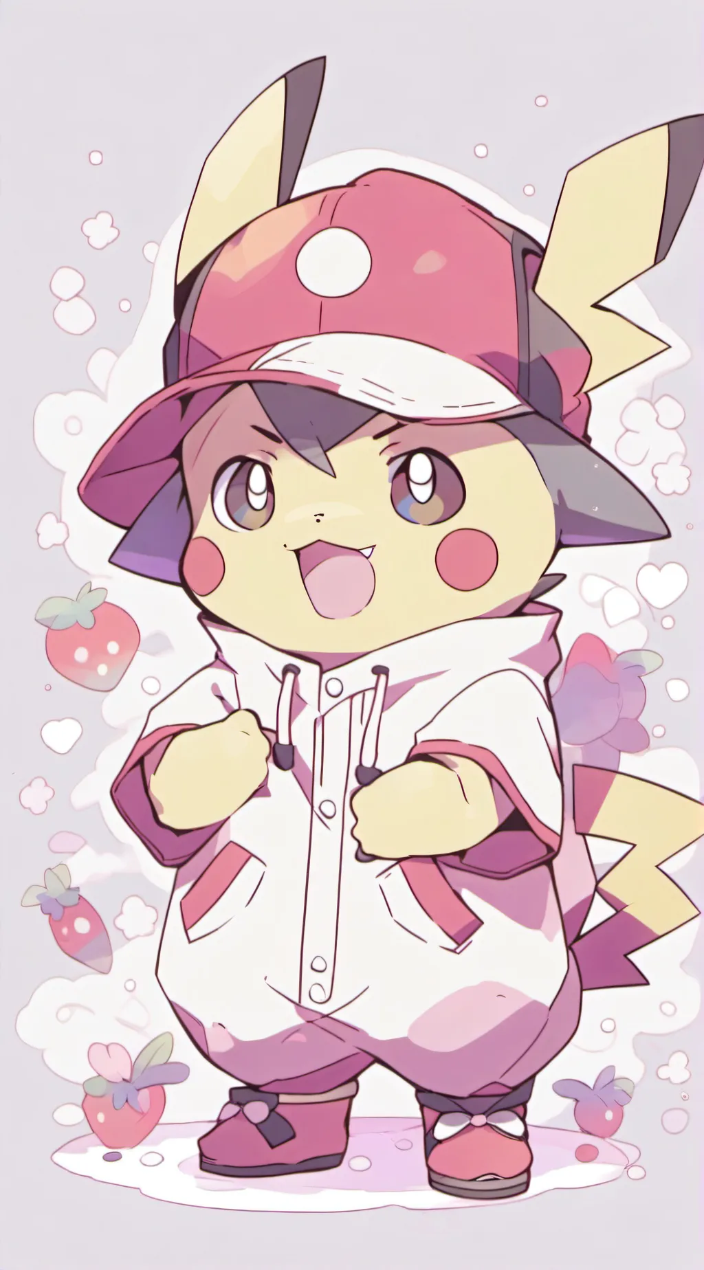 ai character: cute Pikachu  background