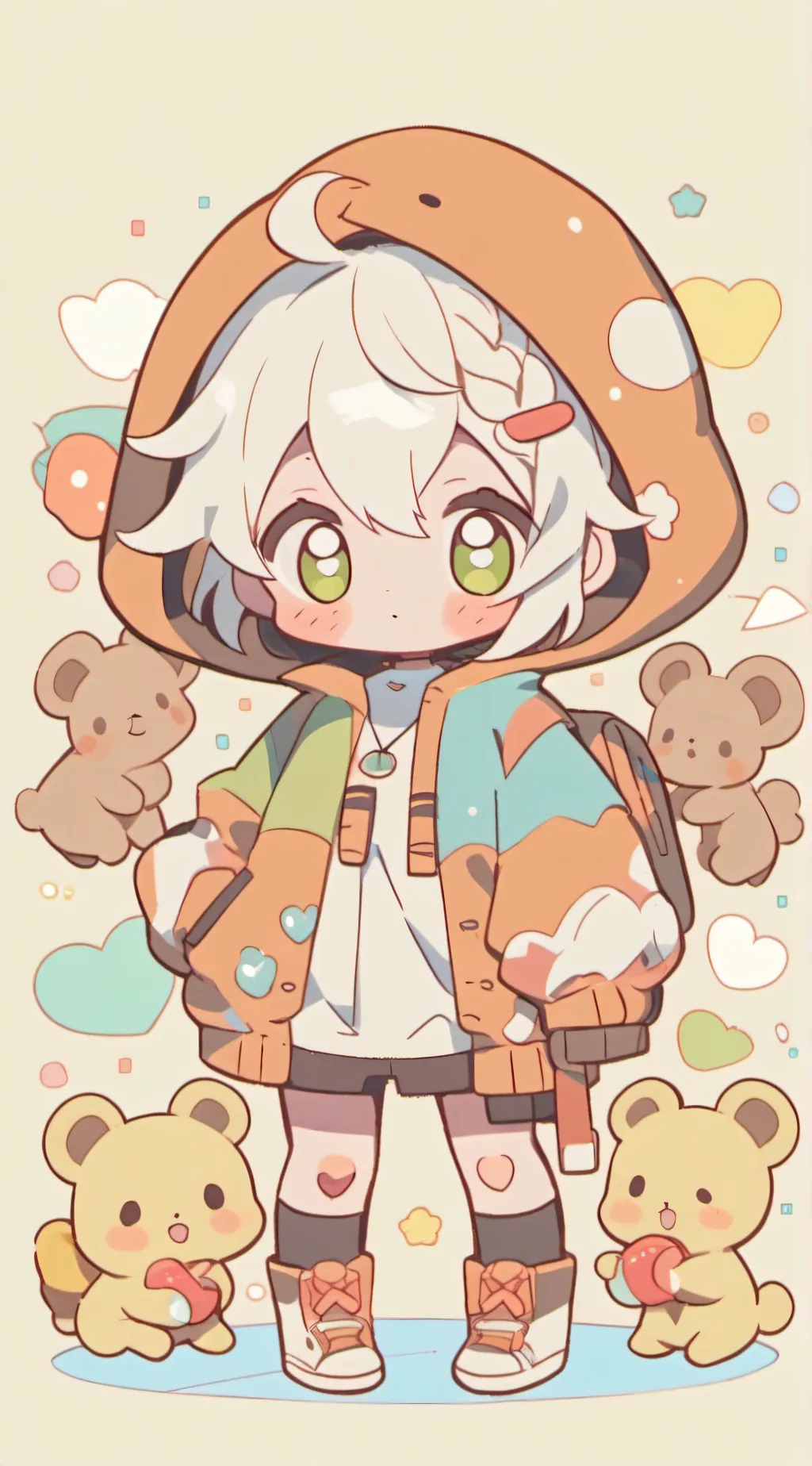 ai character:  abandoned girl background