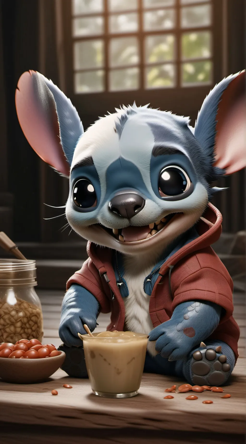 ai character: stitch 💙 background