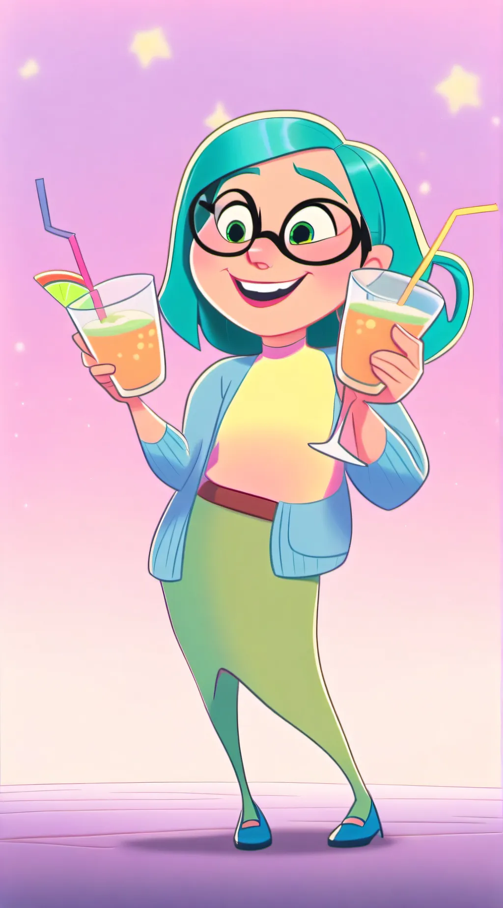 ai character: Inside out drunk background