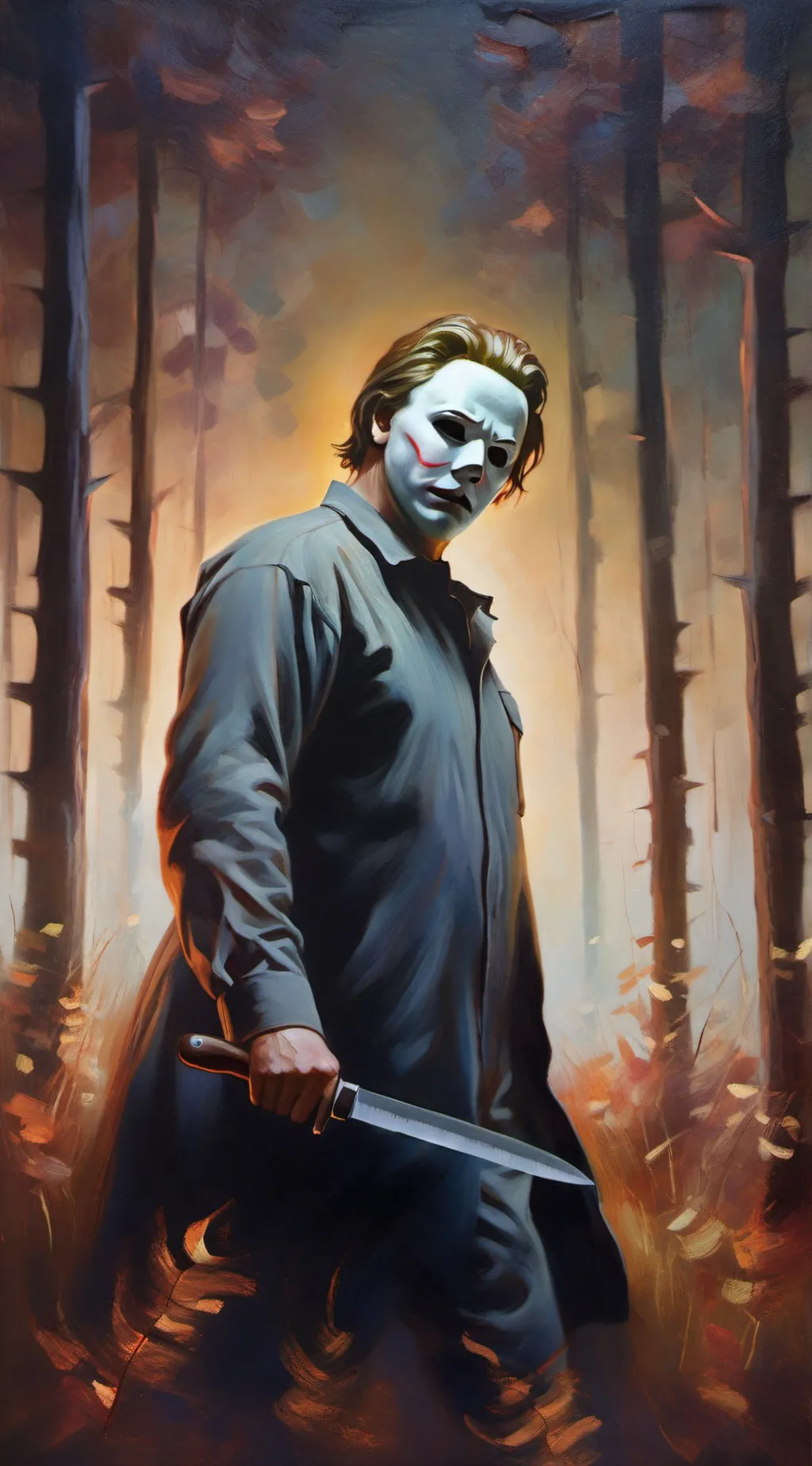 ai character: Micheal Myers....  background