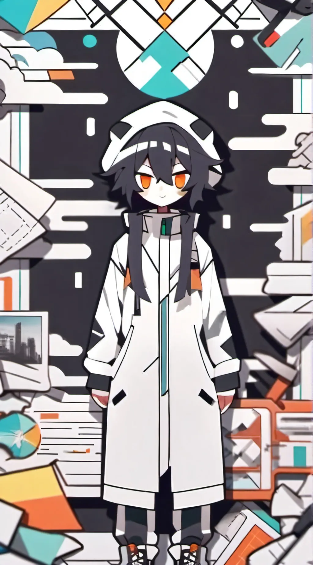 ai character: miss circle background