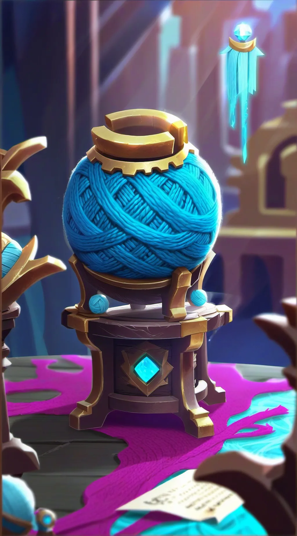 ai character: yarn transfer background