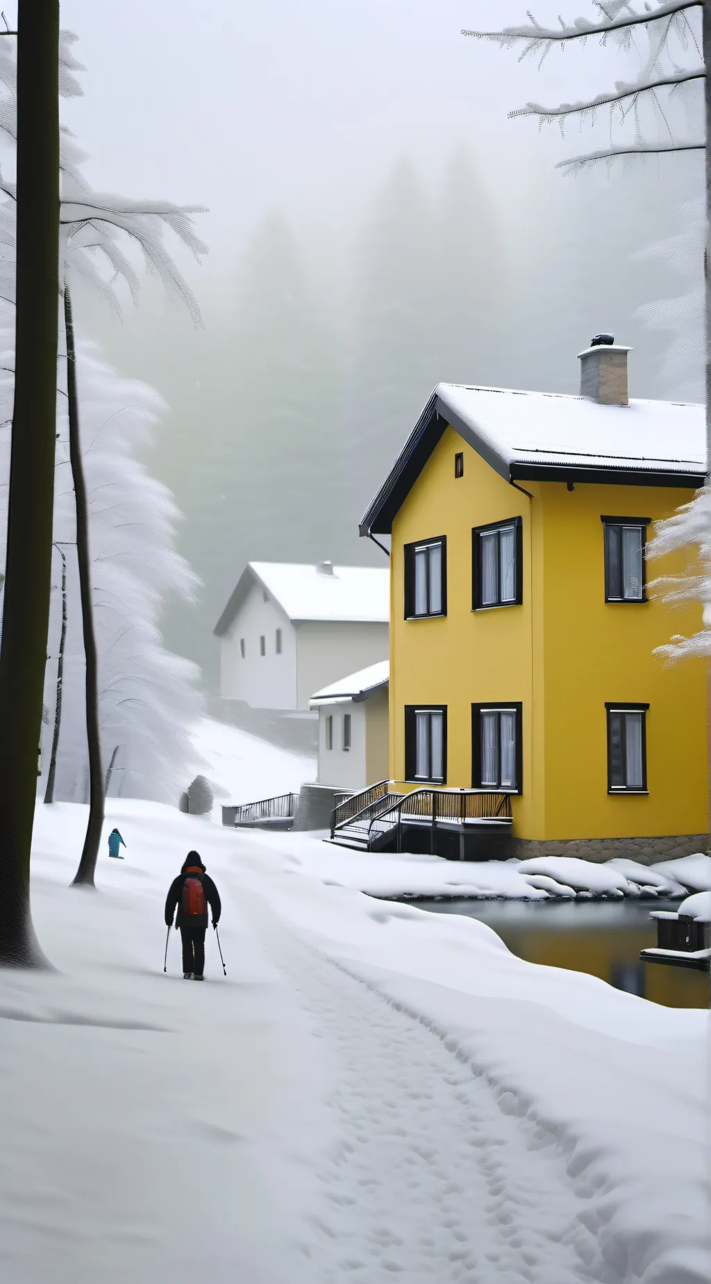 ai character: HH snow day background