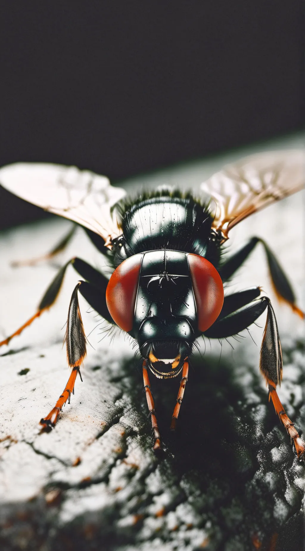 ai character: A black fly  background