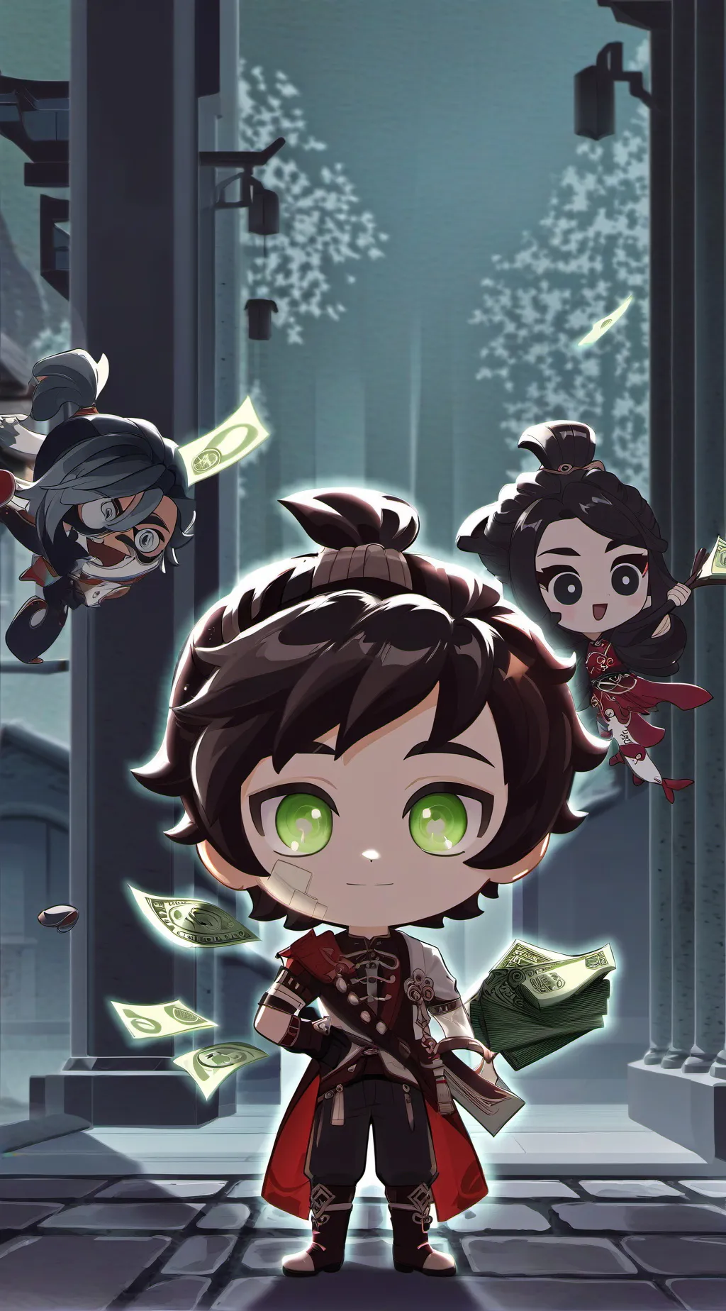 ai character: Halloween but diff background