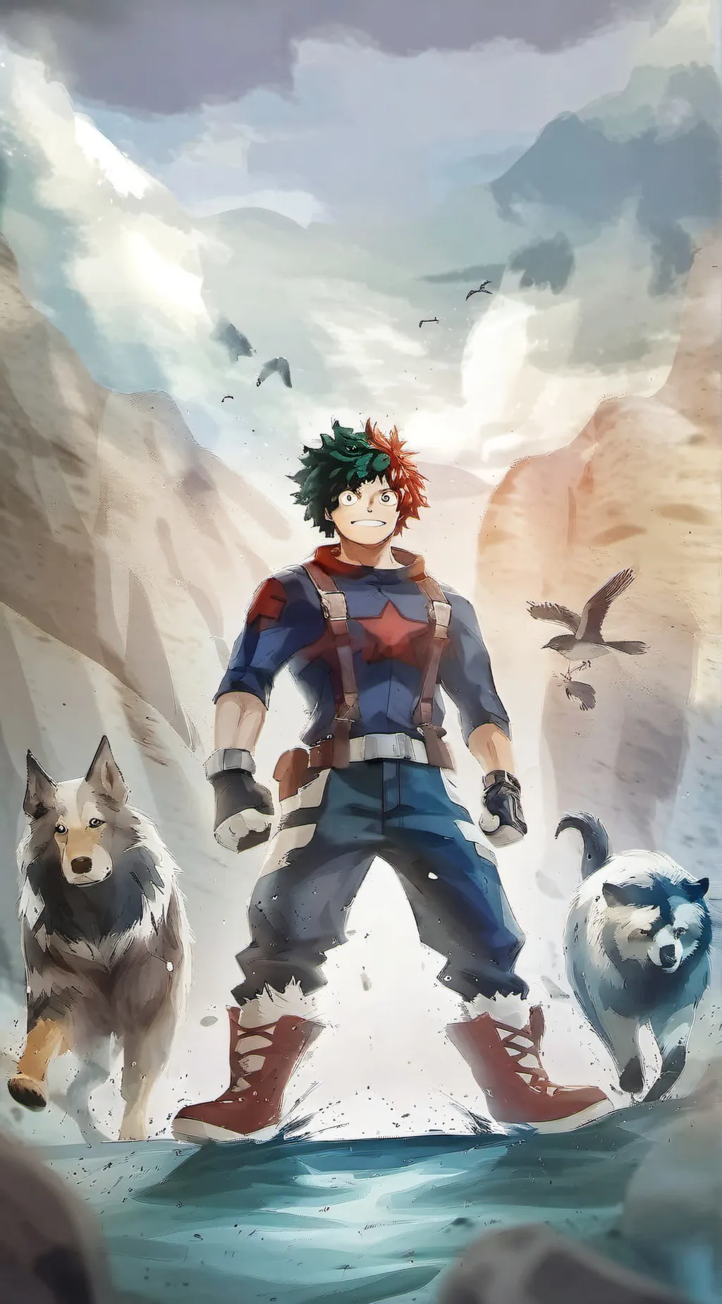 ai character: mha but animals  background