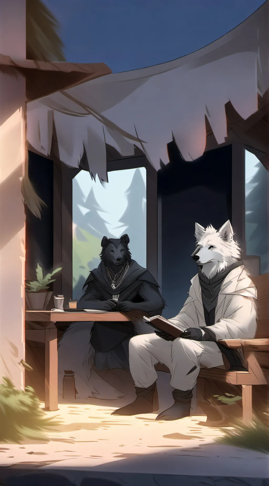 ai character: THARIAN  n furry  background