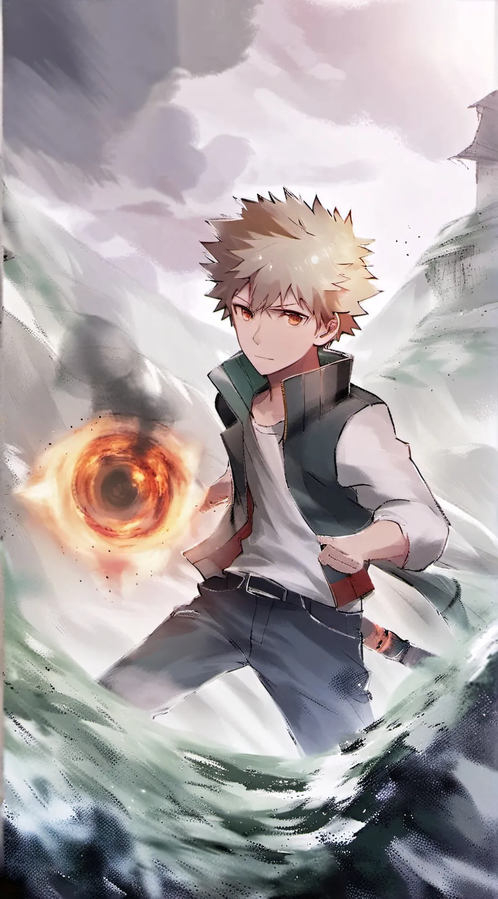 ai character: bakugo  background