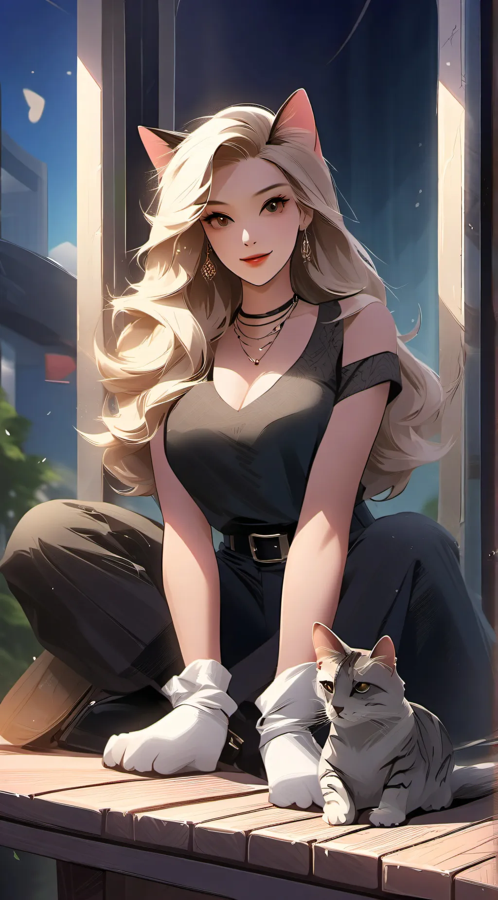 ai character: your fluffy cat background