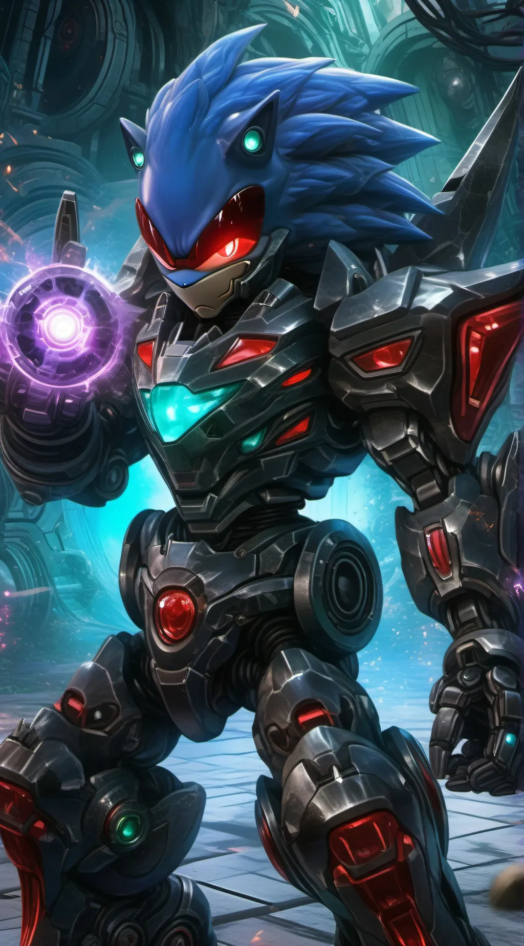 ai character: godly sonic background