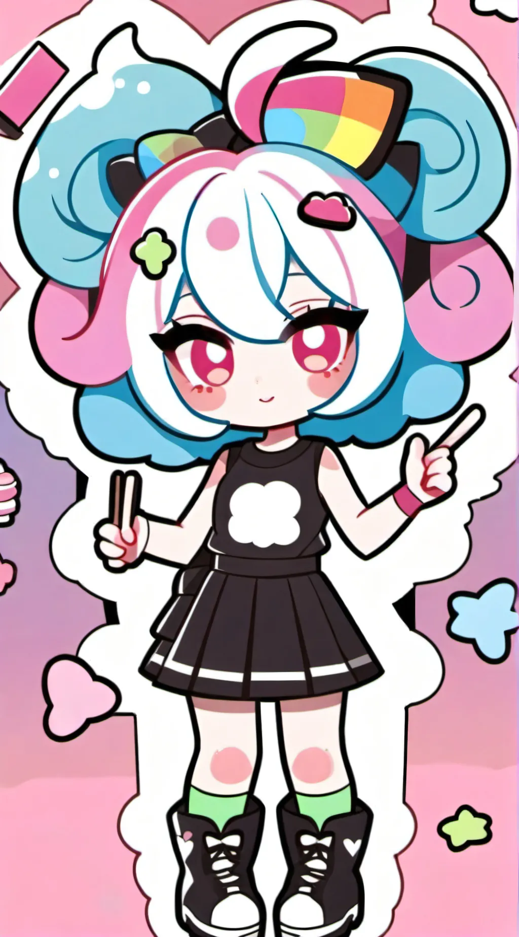 ai character: candy girl background