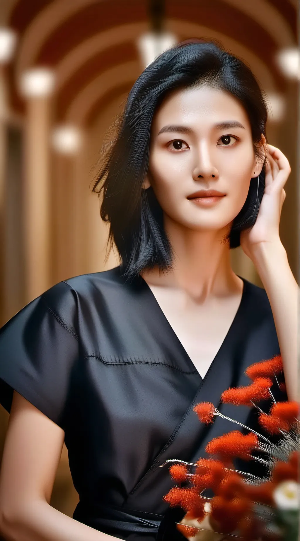 ai character: Black Roses background