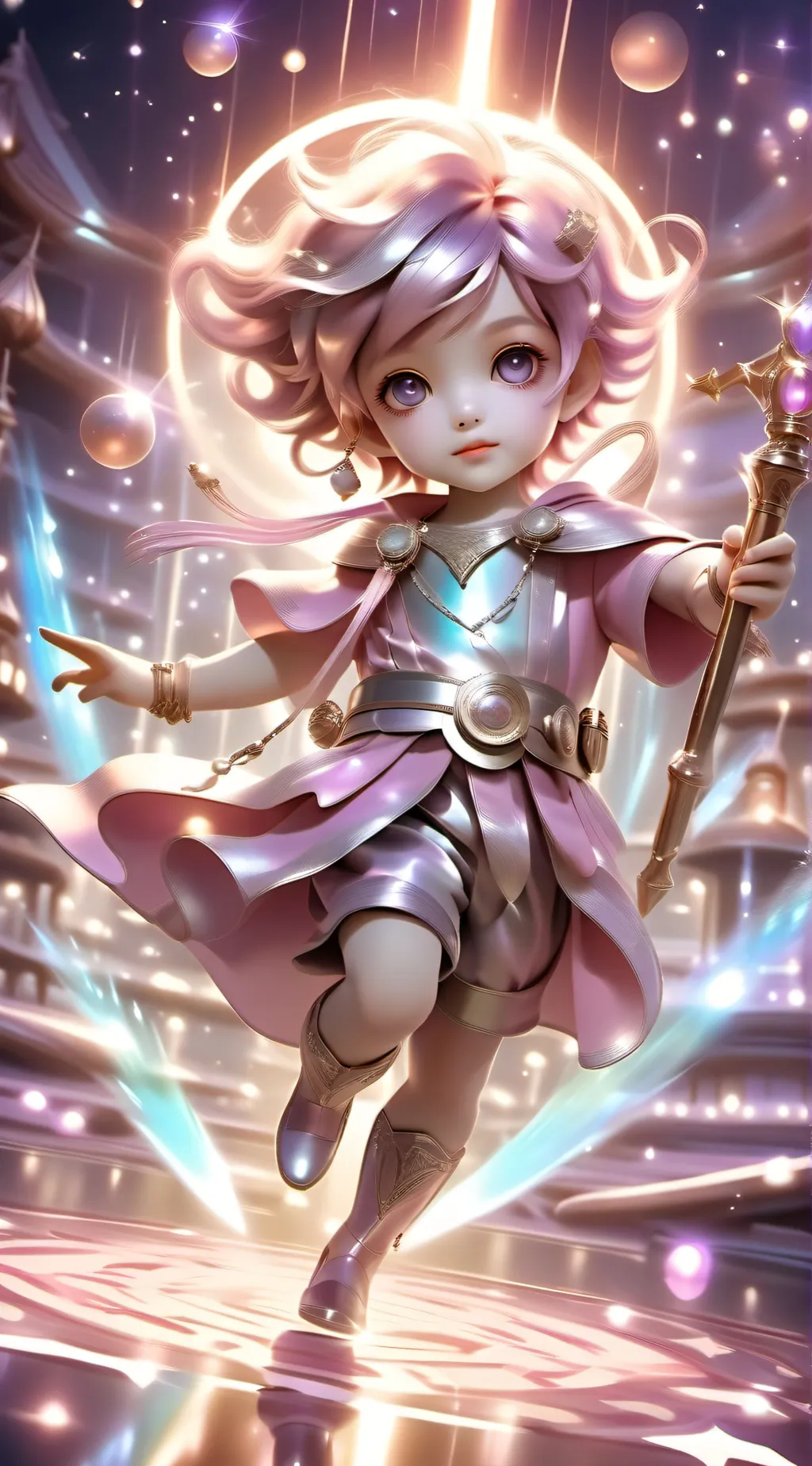 ai character: Pink background