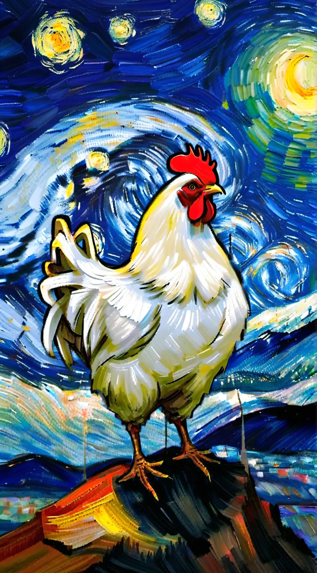 ai character: Brave hen background