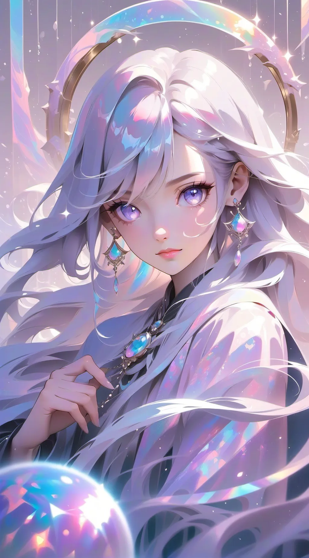 ai character: Violet background