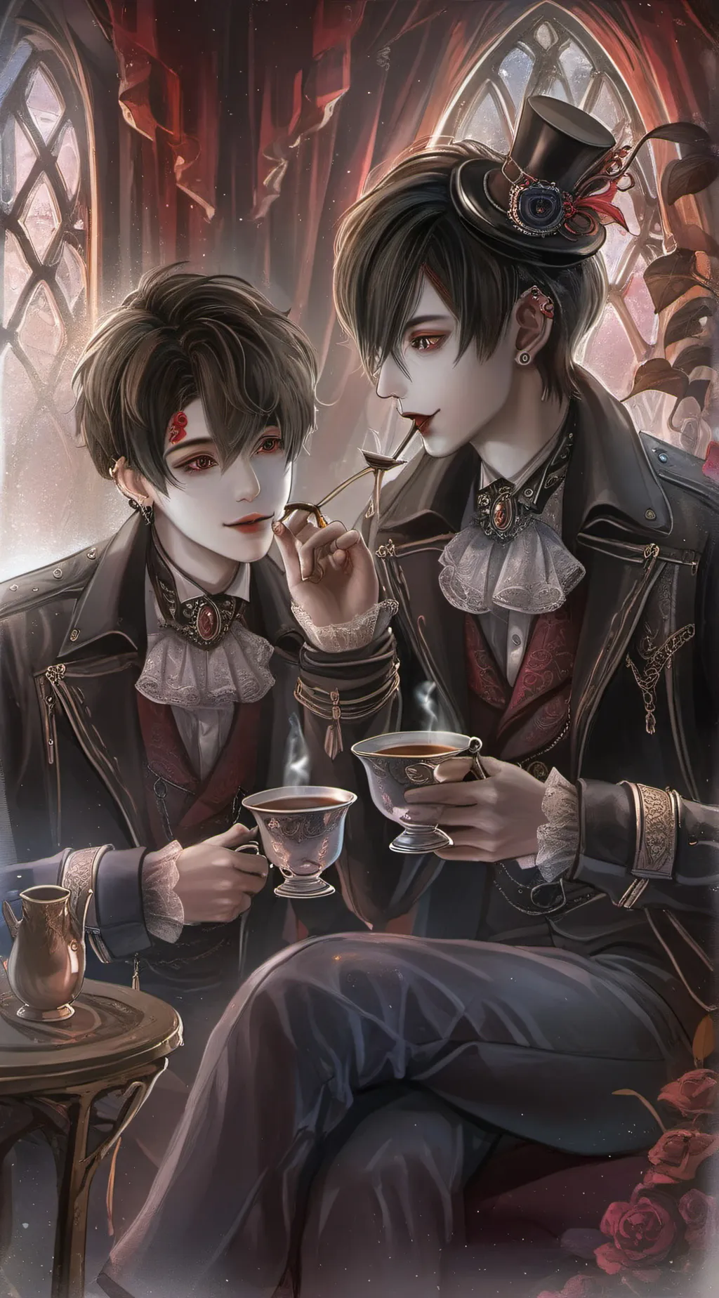 ai character: gossip tea day background