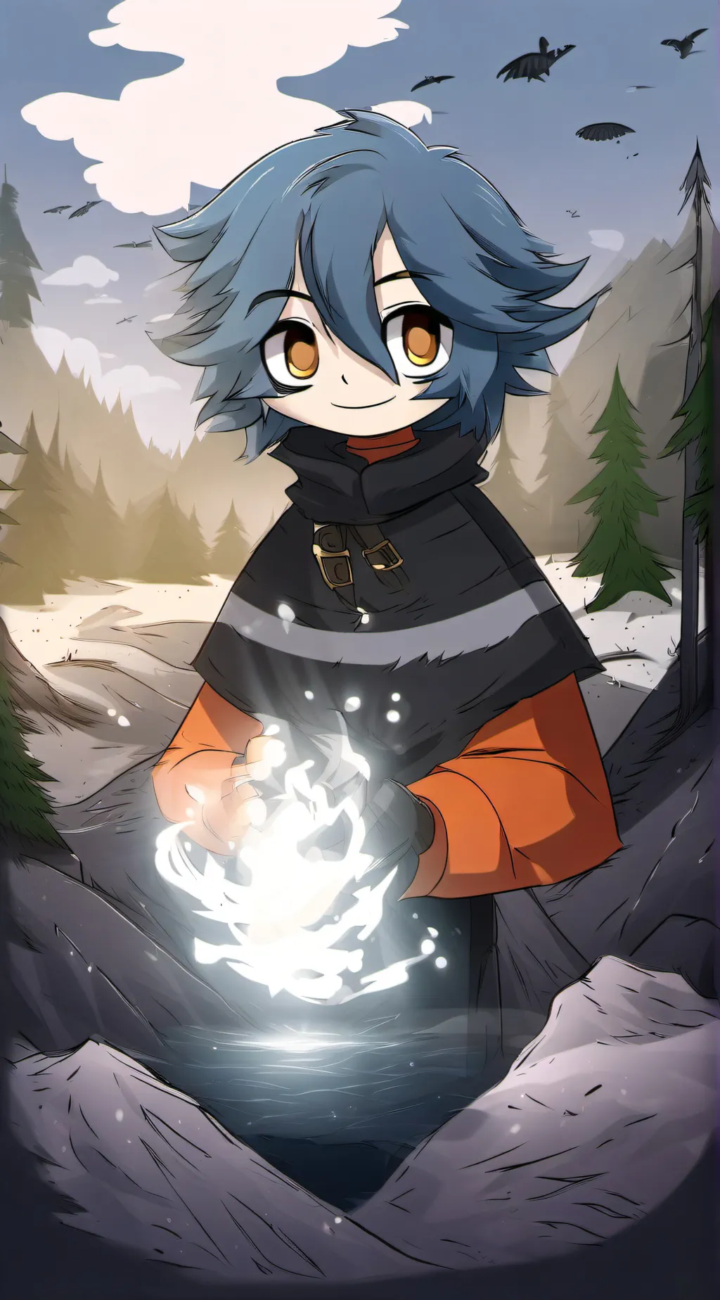 ai character: まみあな。 background