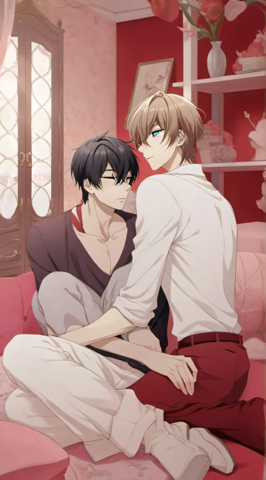 ai character: Liam and Hyunjin  background